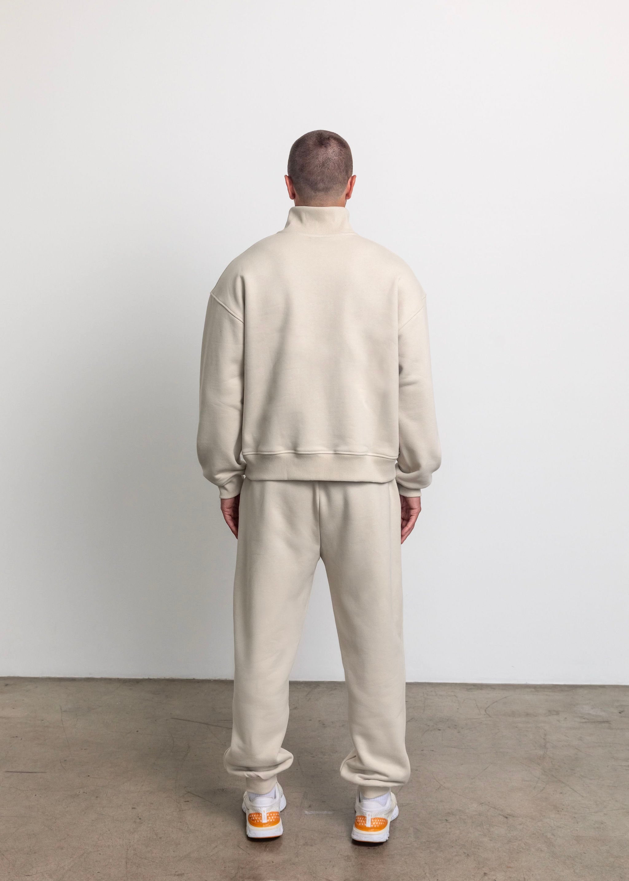 THE MONACO OVERSIZED HALF-ZIP SWEATSHIRT IN BEIGE