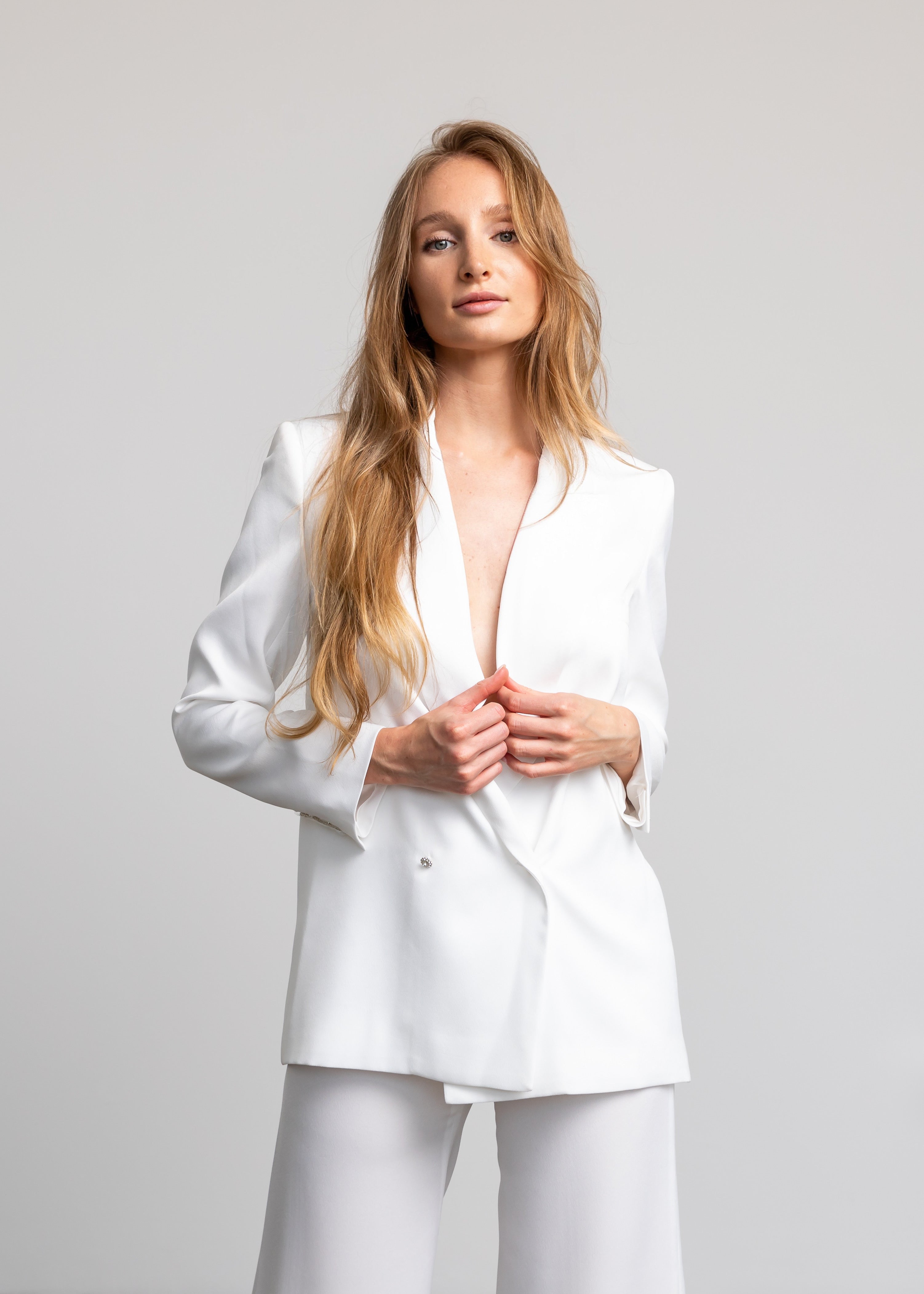 White Boa Blazer