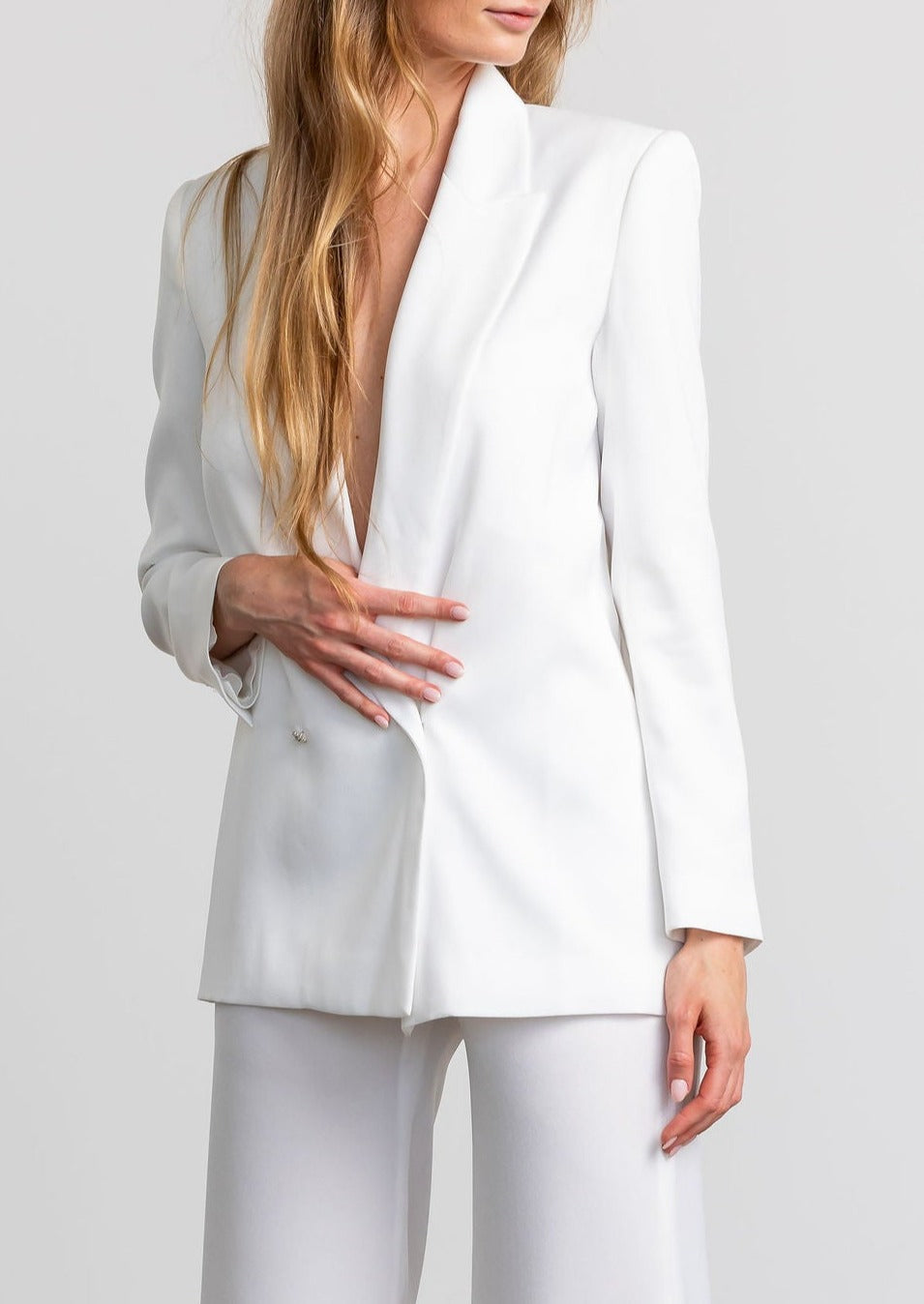 White Boa Blazer